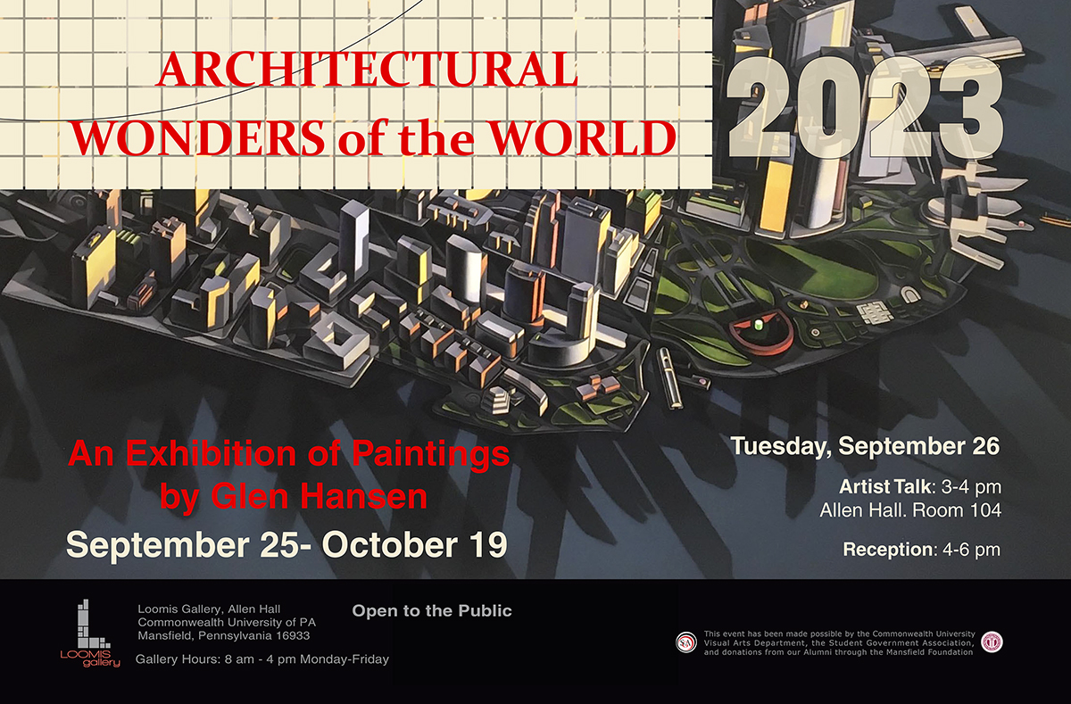 Image of the exhibition poster for Architectural Wonders of the World by Glen Hansen